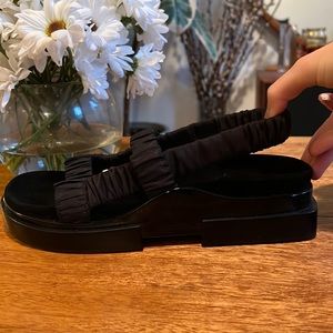 Tory Burch Structural Sandal Velvet Elastic Goth Edgy